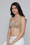 Zivame Padded Non Wired 3/4th Coverage Tshirt Bra - Skin Bouquet — thumbnail 1